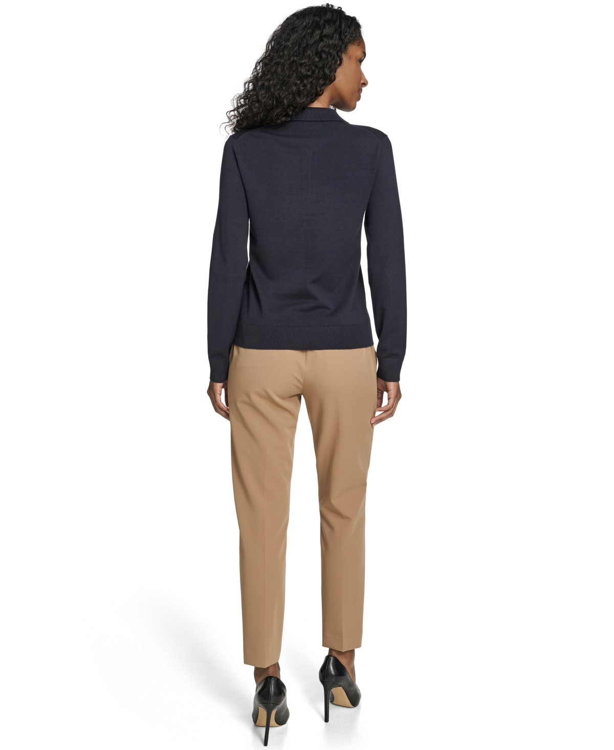 Tommy Hilfiger Women's Long-sleeve Quarter-zip Polo Sweater In Blue