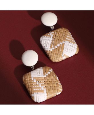 Women's The Rattan Drop Earrings - Tan Brown