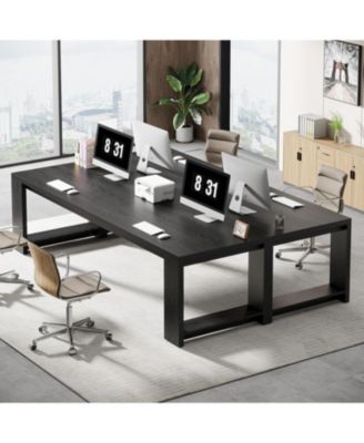 Two Person Desk,Gaming Table, 86.6 Inches Extra Long Desk, Double Computer Writing Table