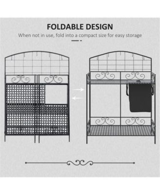 Wooden Garden Work Bench with Storage for Plants and Tools