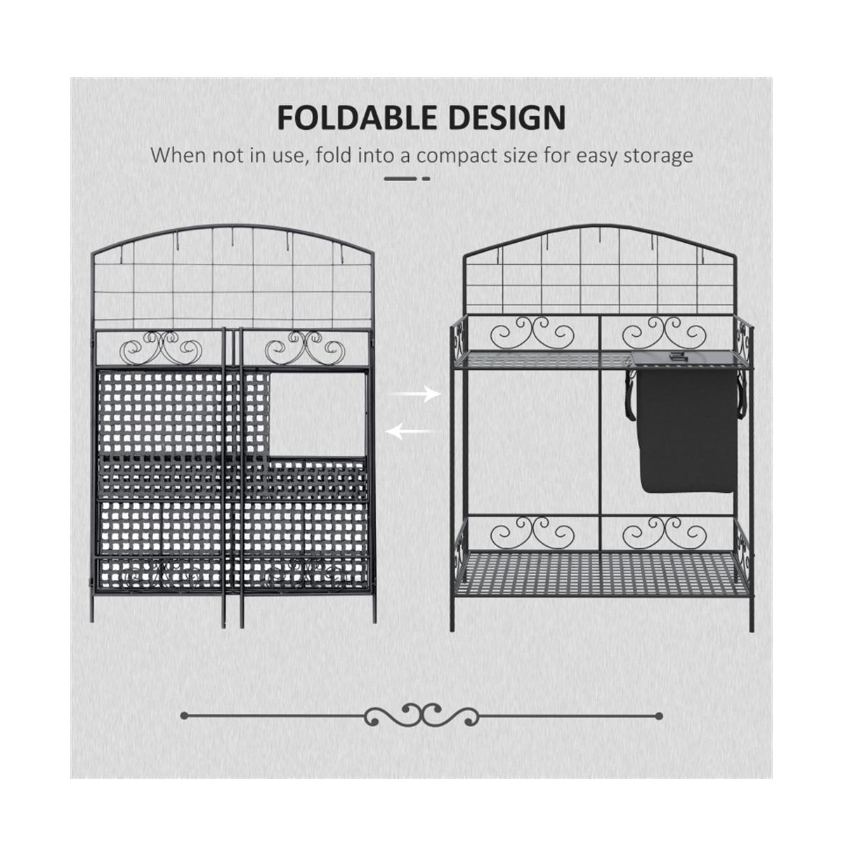 Wooden Garden Work Bench with Storage for Plants and Tools