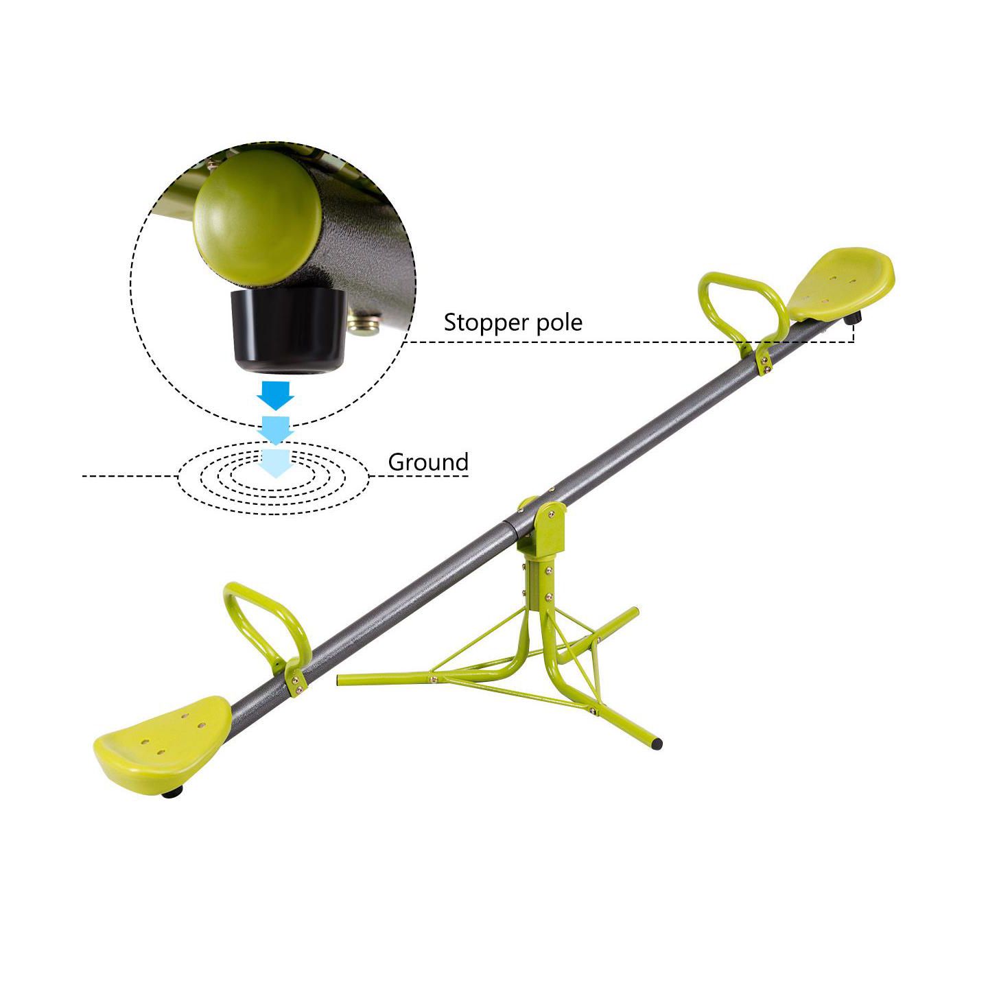 Детский игровой набор SUGIFT Kids Seesaw Swivel Children Teeter Totter Outdoor Play Set for 2 Children, цвет: Зелёный — фото 3