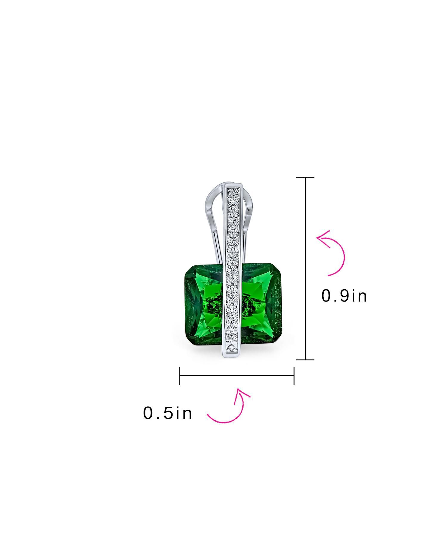 Art Deco Style Pink and Blue Rectangle CZ Drop Cocktail Earrings Silver