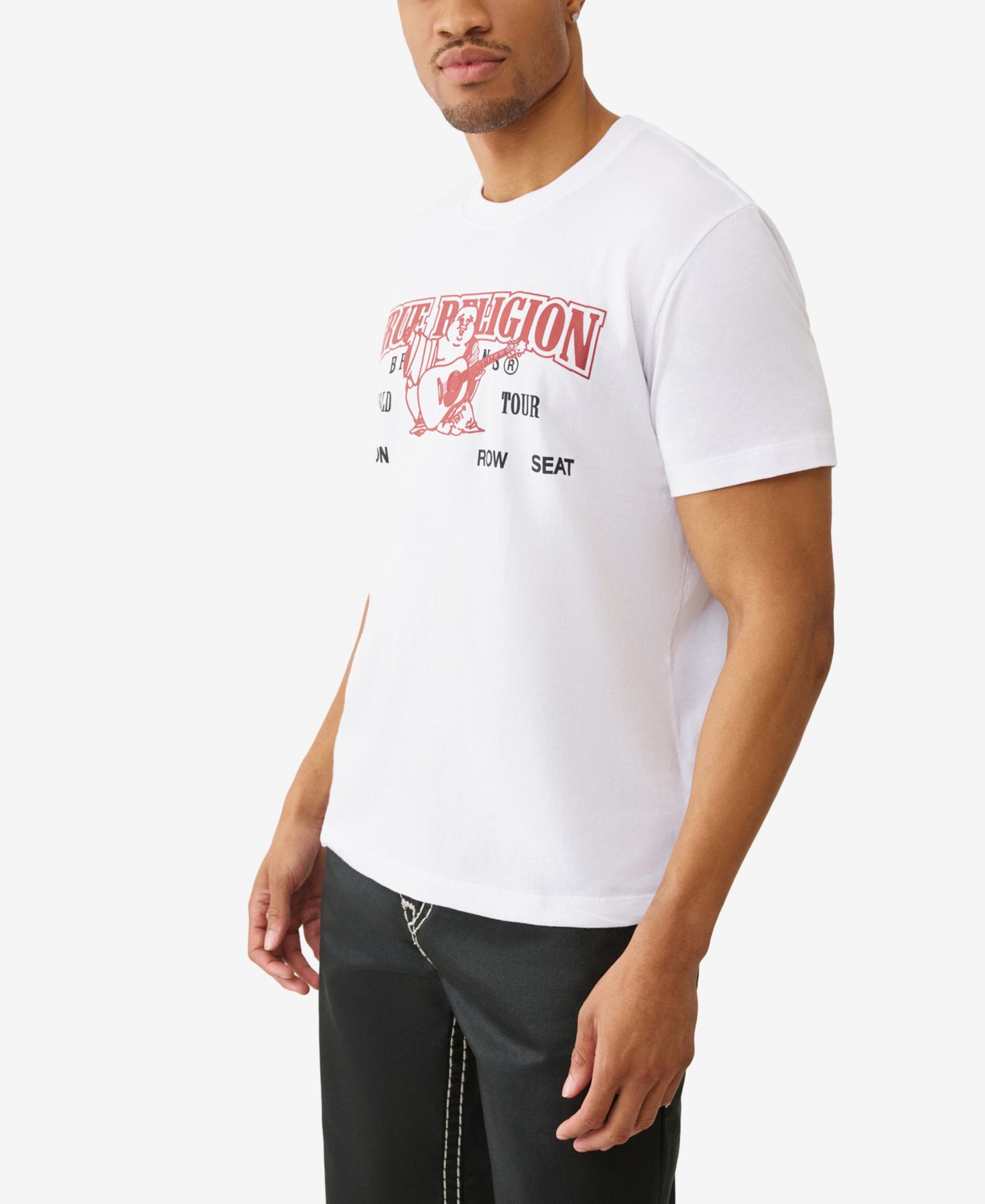 Мужская футболка True Religion World Tour Heritage Logo Crewneck, цвет: Оптический белый — фото 2