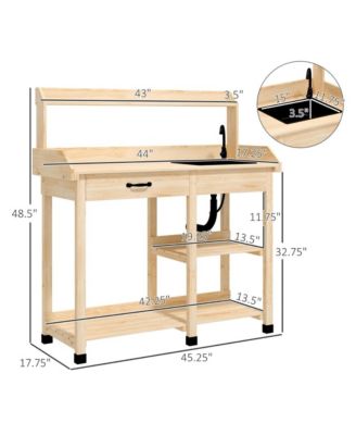 Sturdy Garden Work Bench with Open Shelves for Tools and Plants