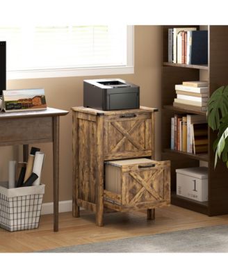 Vertical File Cabinet with 2 Drawers for A4 Letter Size, Light