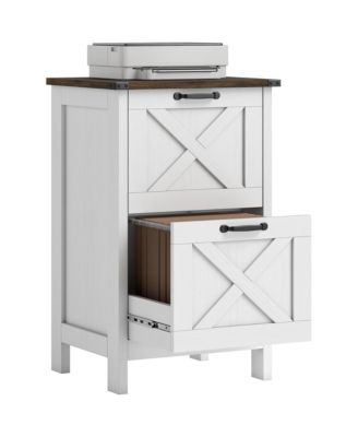 Vertical File Cabinet with 2 Drawers for A4 Letter Size, Light