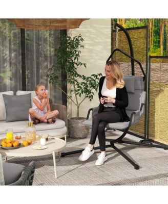 Hanging Hammock Swing Chair with PA Coating Cushion, Dark