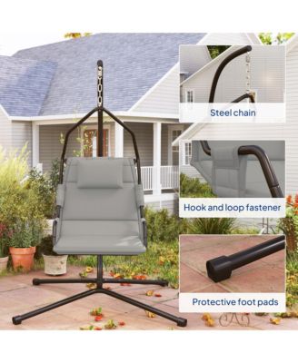 Hanging Hammock Swing Chair with PA Coating Cushion, Dark