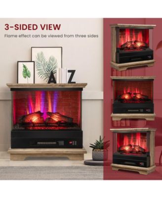 27 Inch Freestanding Fireplace with Remote Control