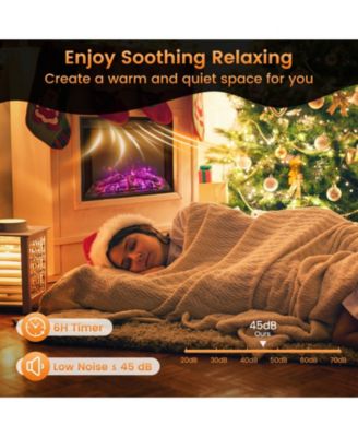 26 Inch Recessed Electric Fireplace with Adjustable Flame Brightness