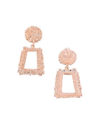 Women's The Corroded-Quad Drop Earrings - Rose Gold