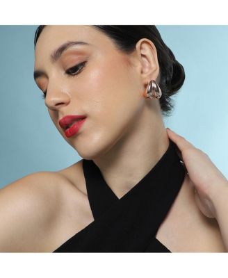 Women's The Droplet-Heart Stud Earrings - Rose Gold