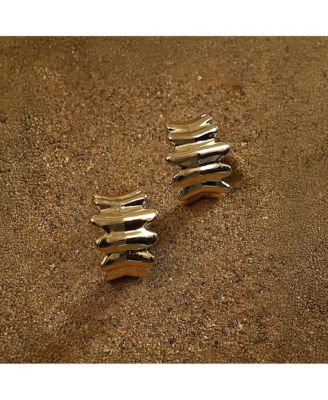 Women's The Ripple Hoop Earrings - California Gold