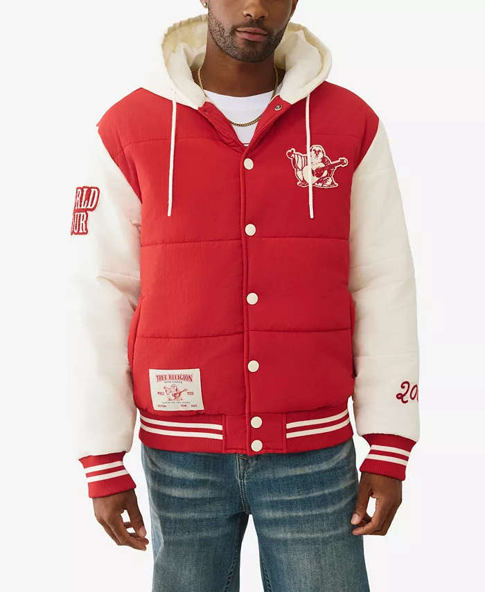 Men's Varsity Hooded Puffer Jacket
