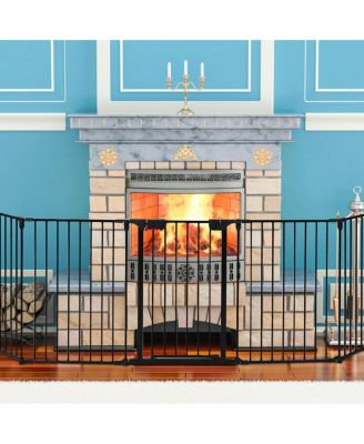 115 Inch Length 5 Panel Adjustable Wide Fireplace Fence