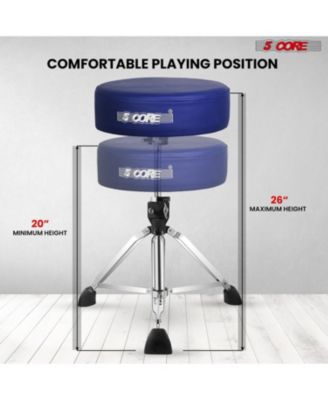 Drum Throne 4" Thick Padded Guitar Stool 441Lb Capacity 20-26” Adjustable Drummer Chair