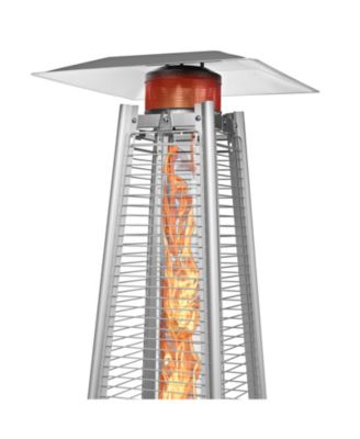 Outdoor Patio Heater with Dancing Flame in Stainless Steel, Uses Standard 20lb LP Propane Gas Tank