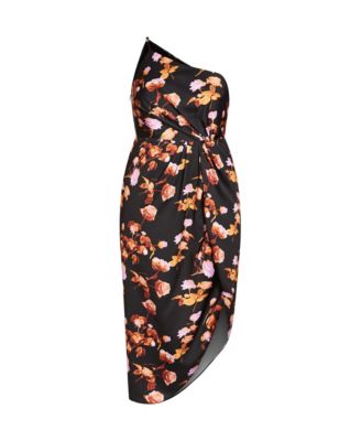 Women's Plus Size Vivid Floral Dress