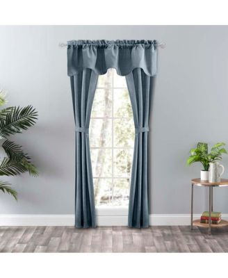 Lisa Solid Lined Scallop Valance 58" x 15" Dusty Blue