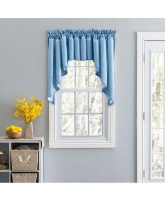 Ellis Stacey 3" Rod Pocket High Quality Fabric Solid Color Window Lined Swag Set 126"x36" Slate