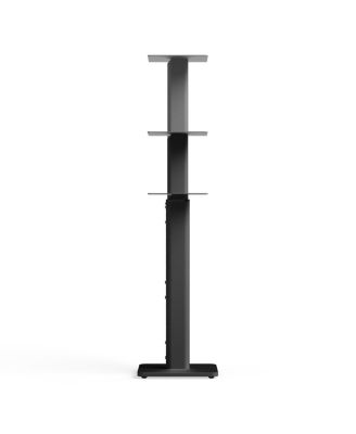 SPH Universal Height Adjustable Bookshelf Speaker Stands - Pair (Black)