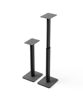 SPH Universal Height Adjustable Bookshelf Speaker Stands - Pair (Black)