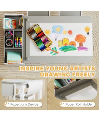 Kids Desk and Chair Set, Activity Craft Table for 3-8,