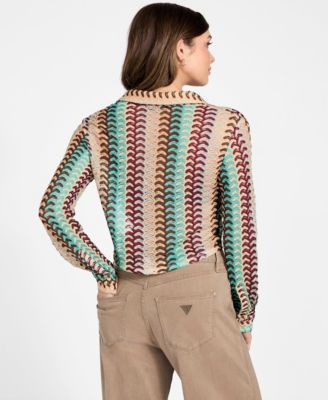 Women's Izzy Long Sleeve Cropped Button Up Shirt