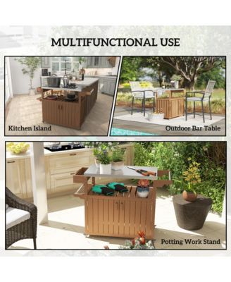 Multi-Functional Camping Cart for Cooking and Food Storage
