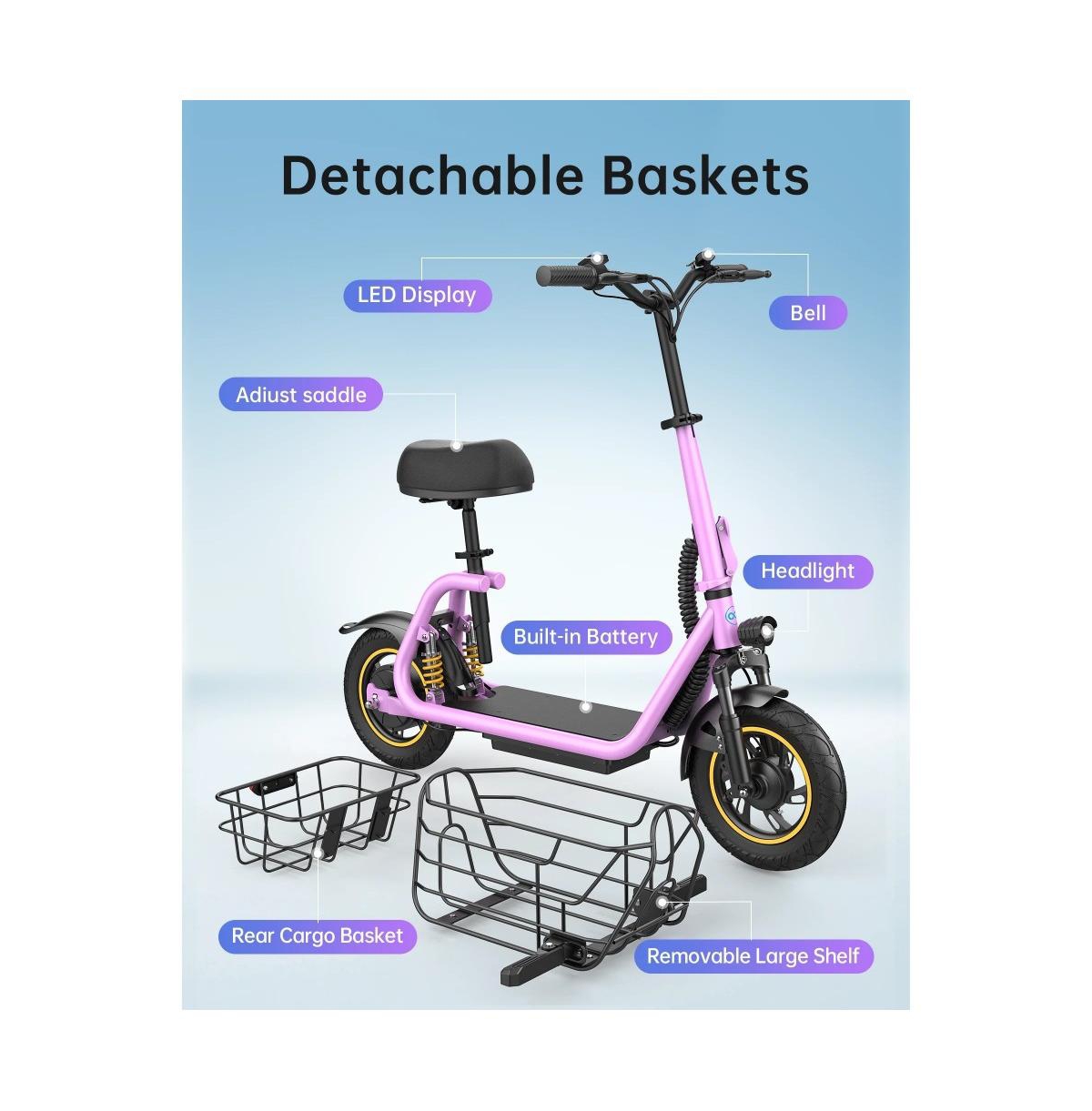 Everyfun 550W Electric Scooter with Seat for Adult.