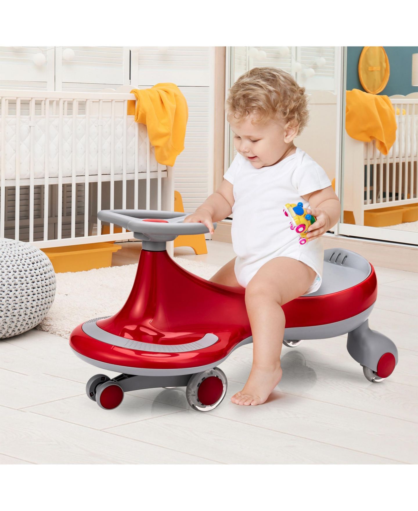 Детская игрушка SUGIFT Wiggle Car Flashing Wheels Ride-On Toy, Ages 3+, цвет: Красный — фото 10