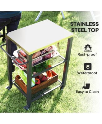 Foldable Camping Cart for Outdoor Cooking and Equipment