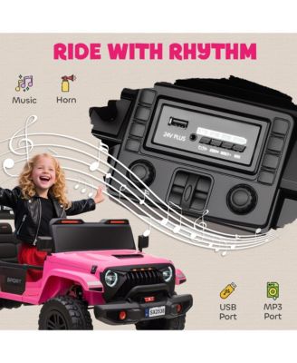 24V Ride on Truck Car with 2-Seater, Electric Car with 4 Motors,