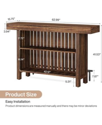 Kitchen Island with 2-Tier Storage, 63-Inch Modern Kitchen Cart with Footrest,Modern Table