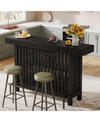 Kitchen Island with 2-Tier Storage, 63-Inch Modern Kitchen Cart with Footrest,Modern Table