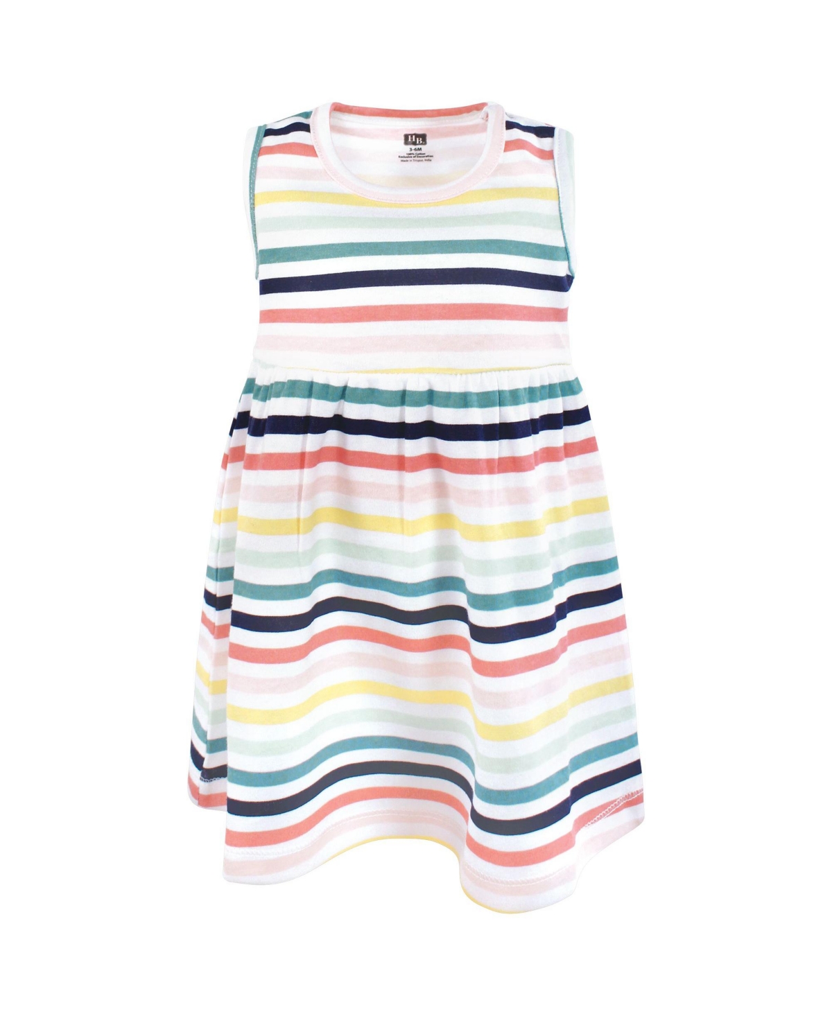 Hudson Baby Toddler Girls Cotton Dress and Cardigan Set, Sunset Stripe