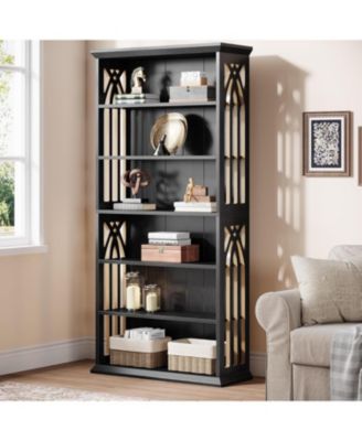 6-Tier Kitchen Pantry, 75-Inch Tall Pantry Cabinet, Large Freestanding Storage Shelves, Wood Pantry Organizer