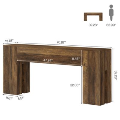 71-Inch Long Console Table for Entryway, Farmhouse Sofa Console Behind Couch, Entry Table