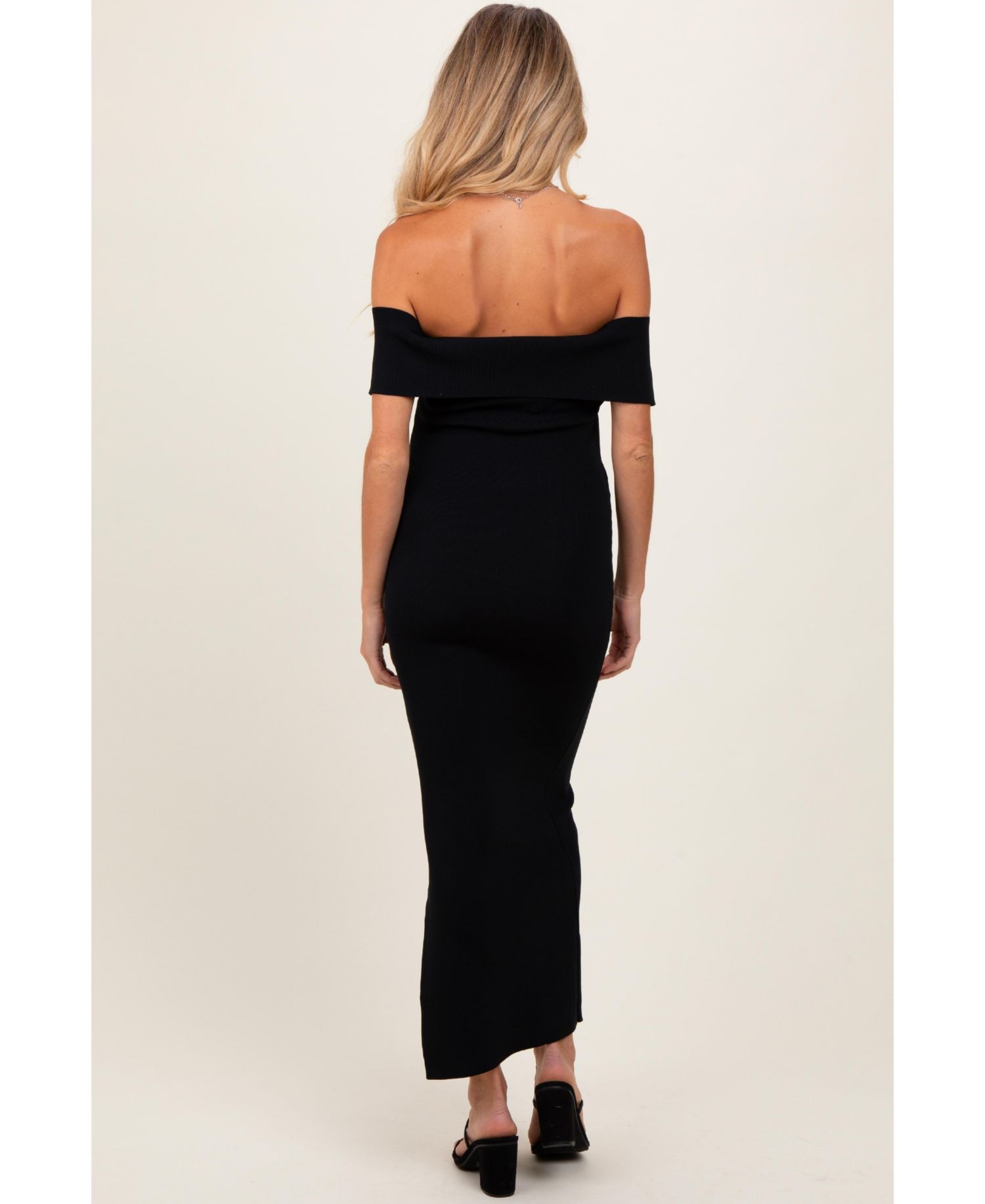 Women's Bow Detail Off Shoulder Side Slit Midi Dress