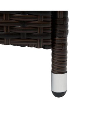 Outdoor 2 PE Rat Sun Bathing Chairs w/ Cushions & Pillows,