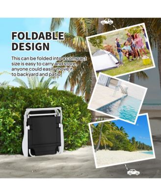 Folding Chaise Lounge 4-Position Adjustable Lounge Chair