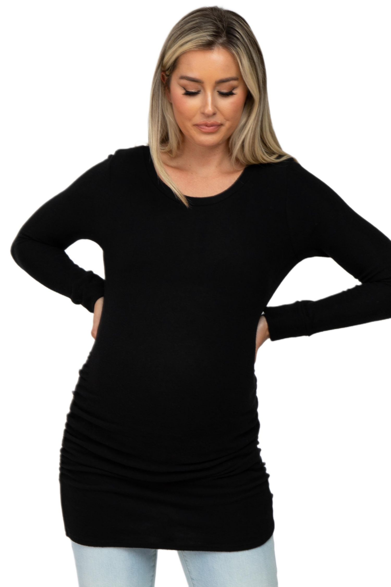 Women's Soft Knit Ruched Top