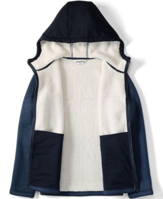 Big & Tall Sweater Fleece Mixed Media Full Zip Jacket