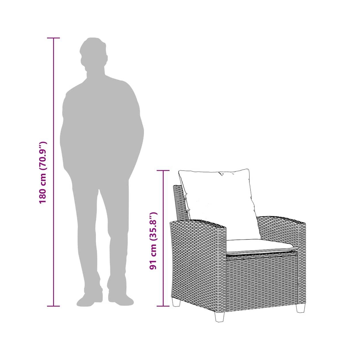 4 Piece Patio Sofa Set with Cushions Black Poly Rattan