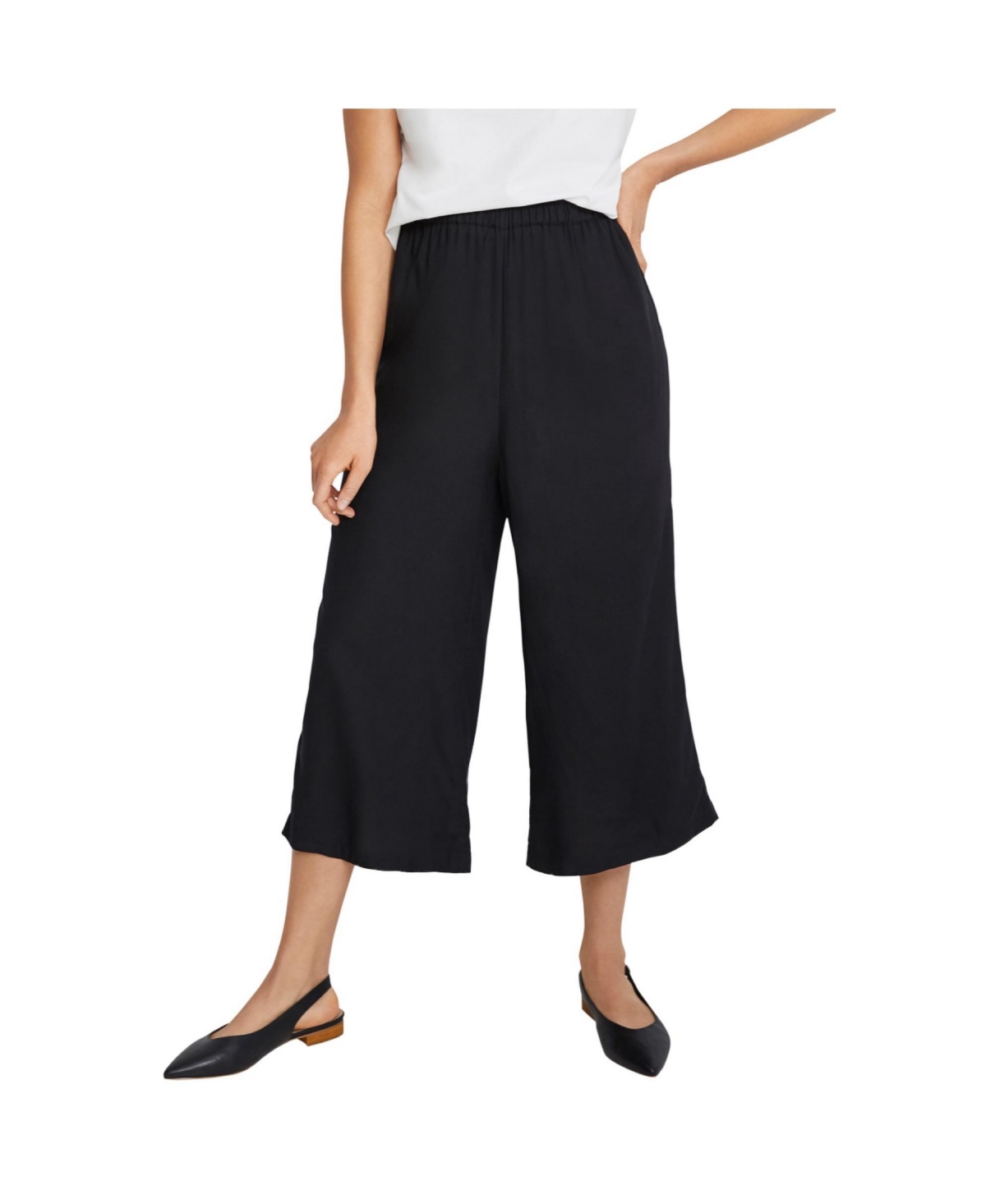 ellos Women's Wide-Leg Crop Pants