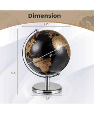 8" World Globe Modern Decorative Tabletop Earth Globe