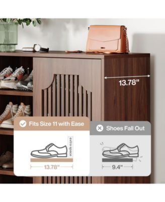 Shoe Cabinet with Doors, 5-Tier Shoe Storage Cabinet with Adjustable Shelves