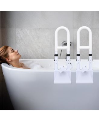 2 Pack Bathtub Grab Bar Safety Rail Adjustable Shower Handle Lock Clamp for Senior Handicap