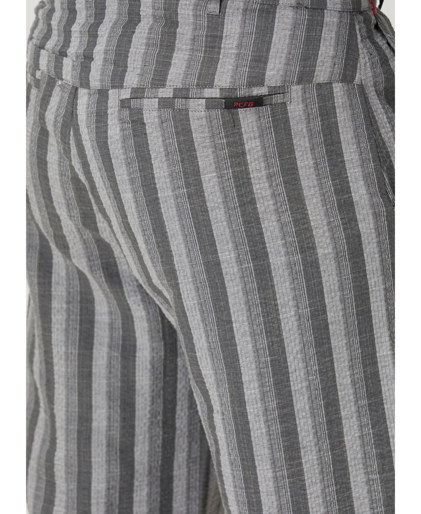 Мужские шорты PCFG Linen-Cotton Blend Checked Woven, цвет: Серый / Белый — фото 9